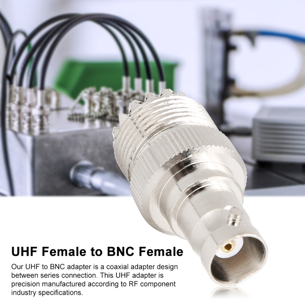 2Pcs Uhf Female To Bnc Female Adapter Coaxial Cable Connector Converter 8711323983018