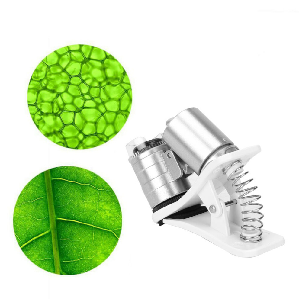60X Mini Microscope Pocket Loupe Magnifying Glass LED Counterfeit Detector Magnifier