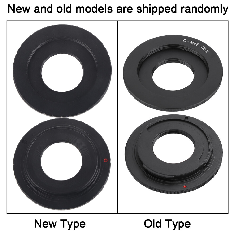 M42-C-Nex Aluminium Alloy Lens Adapter Ring For M42/C Mount Camera Lens To For Sony Nex Mount Camera Black 8481323984208