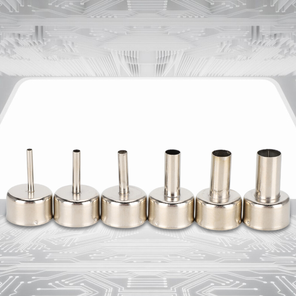 6Pcs Hot Air Gun Nozzle 858 Heat Gun Smd Rework Station Accessory 3/4/5/8/10/12Mm 5061323986698