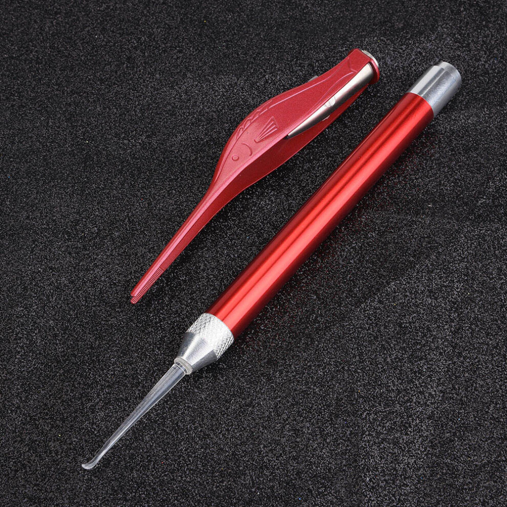 Stainless Steel Durable Luminous Tweezer Earpick For Baby Kid Child Ear Cleaning Set(Red) Red