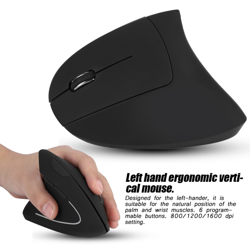 Left Handed 2.4Ghz Wireless Usb Ergonomic Vertical Optical Mouse For Pc Computer Laptop 3521323991266
