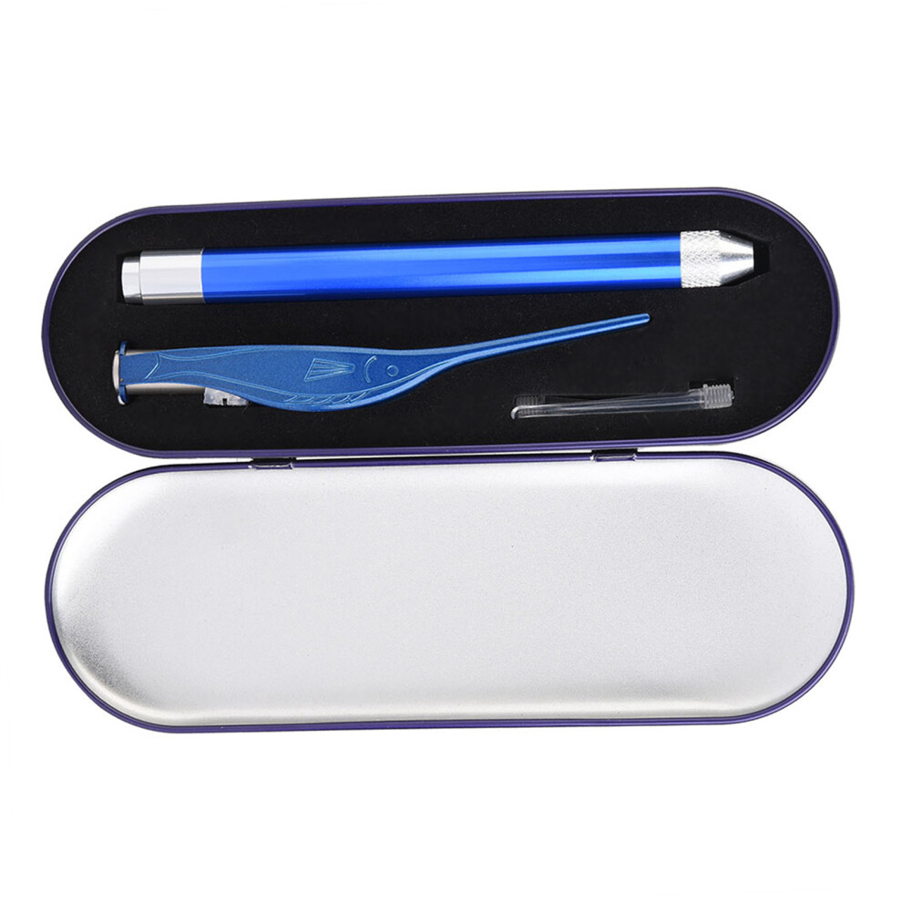 Stainless Steel Durable Luminous Tweezer Earpick For Baby Kid Child Ear Cleaning Set(Blue) Blue