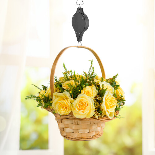 Adjustable Telescopic Retractable Pulley Pull Down Hanger for Potted Plants