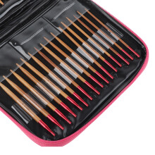 Interchangeable Carbonized Bamboo Needles Set Aluminum Circular Knitting Needles Ring Set