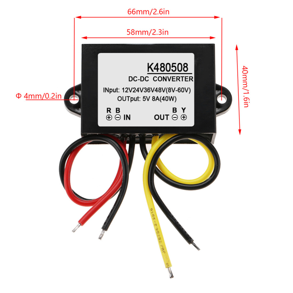 Dc-Dc 12V/24V/36V/48V To 5V 8A Buck Converter Step Down Power Supply Module 9311323995760