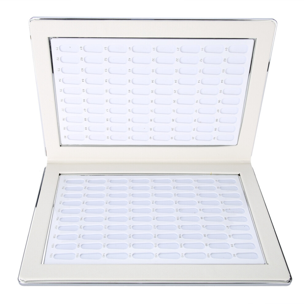 160 Slots Nail Gel Color Card Nail Polish Display Chart Book Nail Art Showing Shelf White
