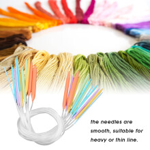 Multicolor Plastic Circular Tube Knitting Needles Kit Sweater Needle Set 12 PCS (80CM)