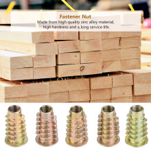 50Pcs M6 Zinc Alloy Inside Hex Socket Insert Nuts for Wood Furniture (M6*20)