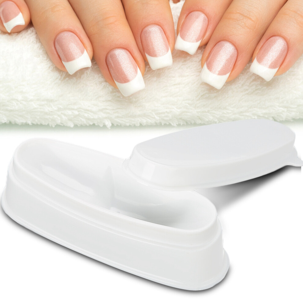 White Portable Nail Dipping Powder Tray Manicure Mould Nail Container