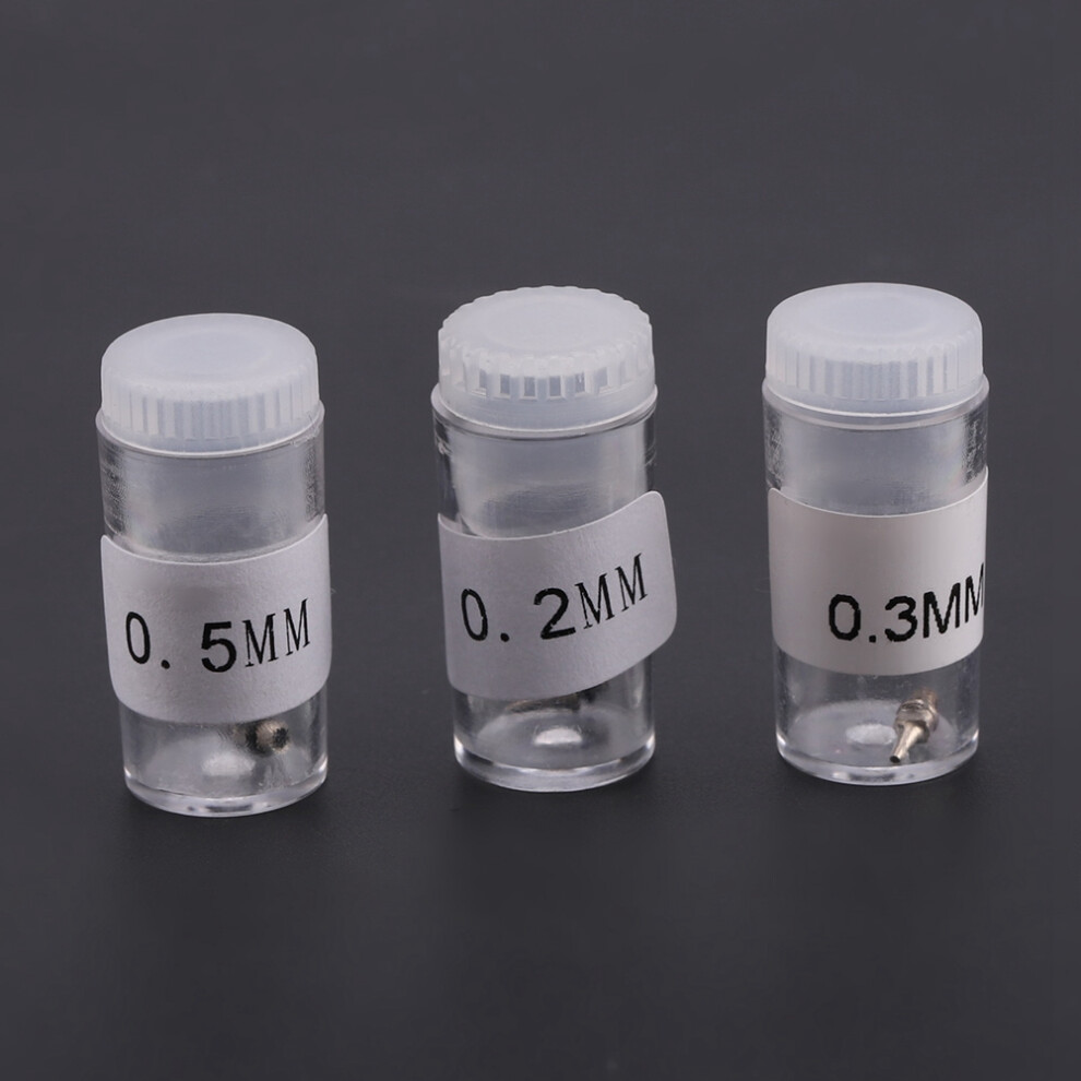 3Pcs 0.2Mm 0.3Mm 0.5Mm Airbrush Nozzles And Needles Tips Replacement Accessories 9371324003314