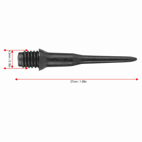 100pcs Plastic Dart Spots Needle Soft Tips Replacement Set Accessory for Electronic Darts Black 1
