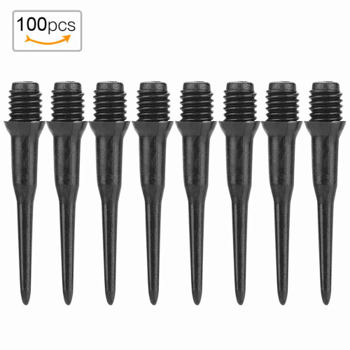 100pcs Plastic Dart Spots Needle Soft Tips Replacement Set Accessory for Electronic Darts Black 2