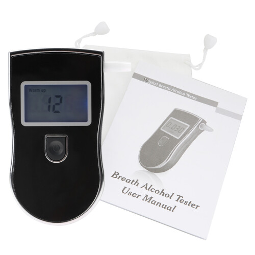 Hochpräziser tragbarer digitaler Alkoholtester mit LCD, schwarz 1