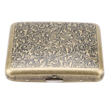 Retro Bronze Metal Cigarette Case - Double-Sided Pocket Holder for 20 Cigarettes (#3)