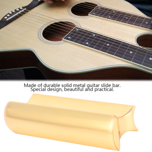 Hawaiian Metal Pearse Guitar Slide Tone Bar for Stringed Instruments(Gold) 2