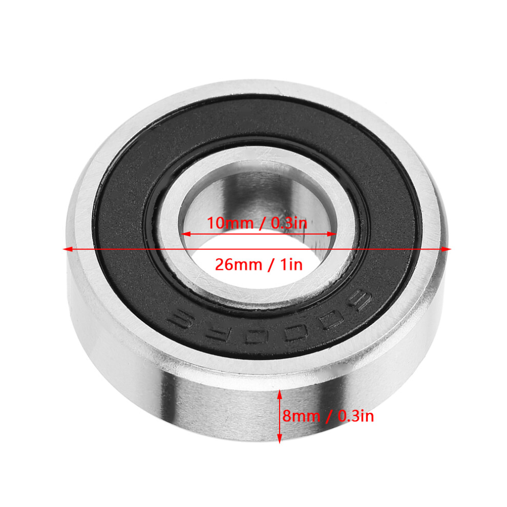 10Pcs 6000-2Rs Rubber Sealed Deep Groove Ball Bearings 10Mm*26Mm*8Mm 5051324005467