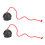 2 Stück Pool Queue Kreidehalter Schwarz Rot mit Schnur für Billard, 4x4x3,4 cm 16