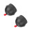 2 Stück Pool Queue Kreidehalter Schwarz Rot mit Schnur für Billard, 4x4x3,4 cm 1