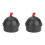 2 Stück Pool Queue Kreidehalter Schwarz Rot mit Schnur für Billard, 4x4x3,4 cm 3