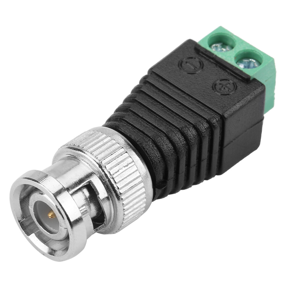 10Pcs Coaxial Bnc Male Cable Connector Terminal Adapter Cctv Video Balun Camera Green 6941324007419