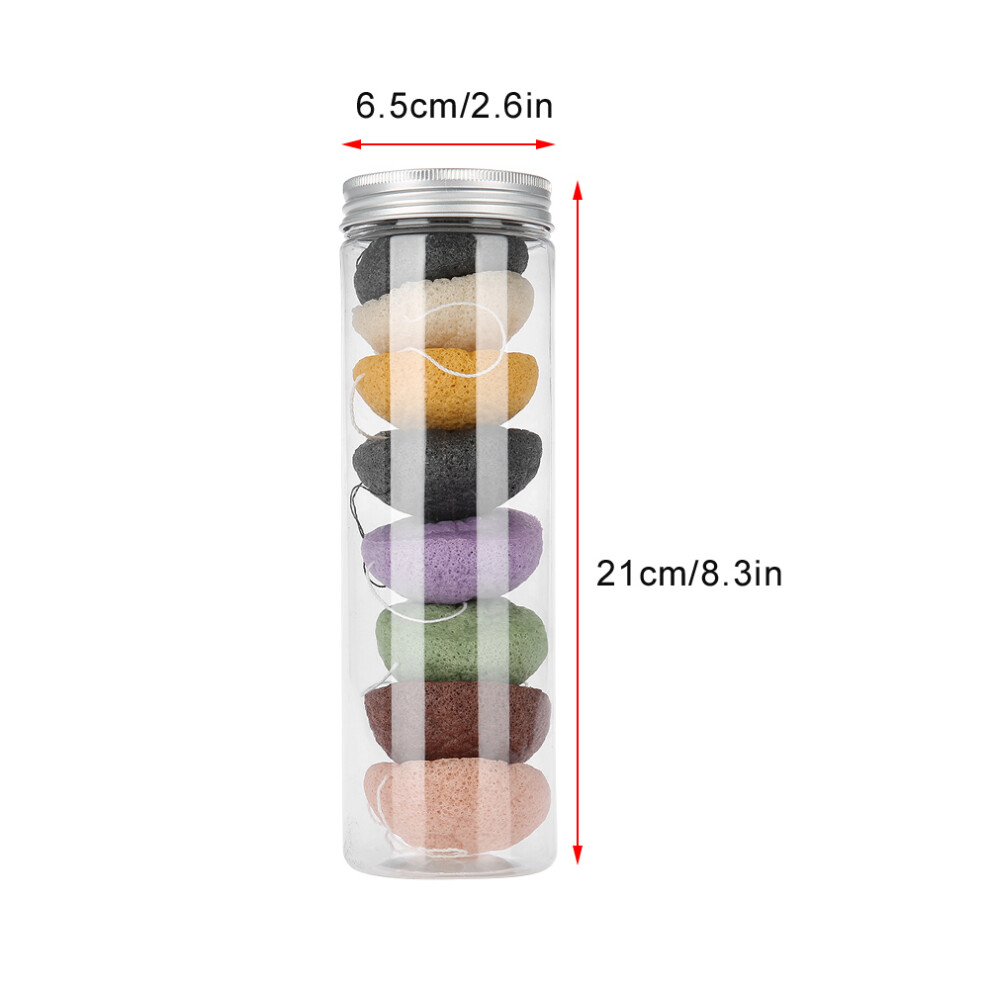 8pcs Color Round Type 100% Konjac Wash Face Flutter Natural Facial Care Body Sponges (Dry)