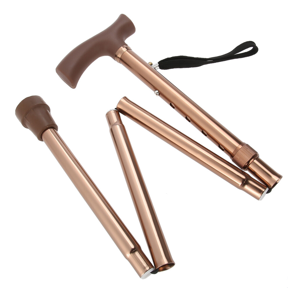 Bronze Alloy Foldable Elderly Safety Walking Stick Guide Blind Cane Crutch Adjustable Length