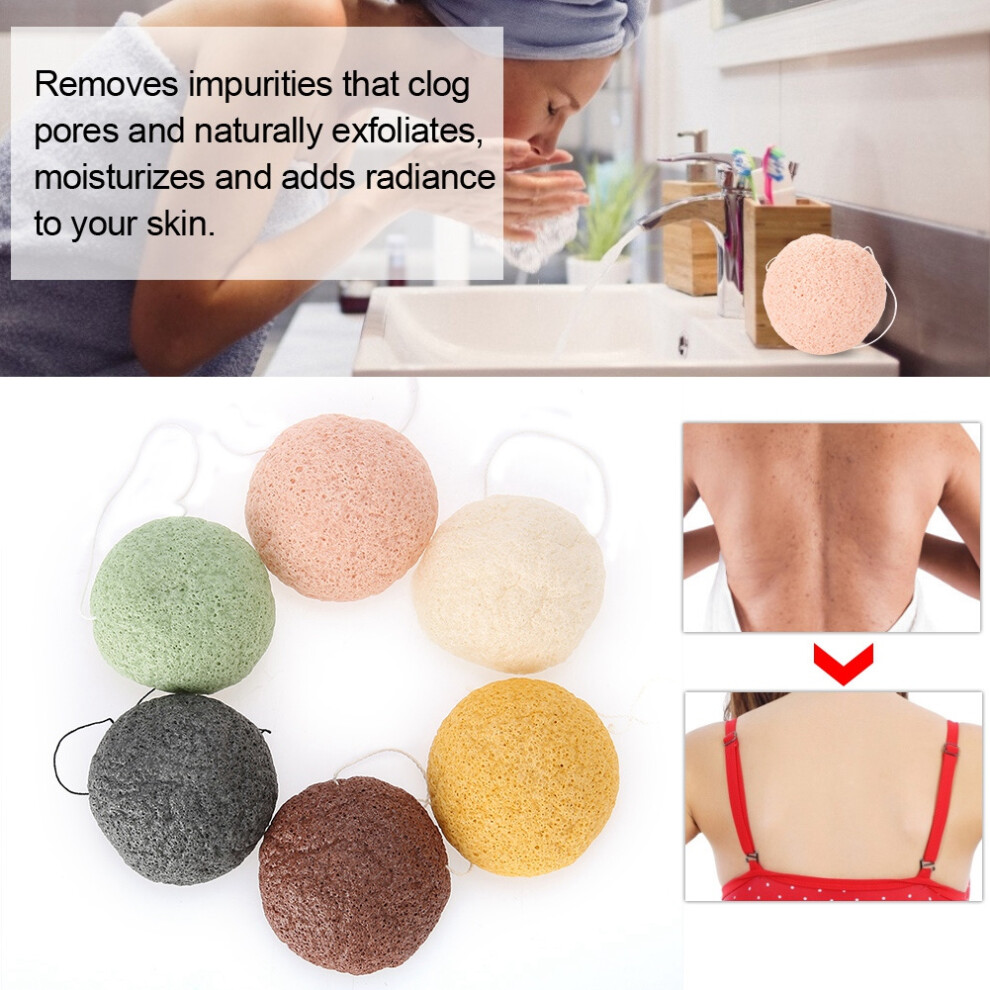 6 Color Water Drop 100% Konjac Wash Face Flutter Natural Facial Care Body Sponges (Dry)02#