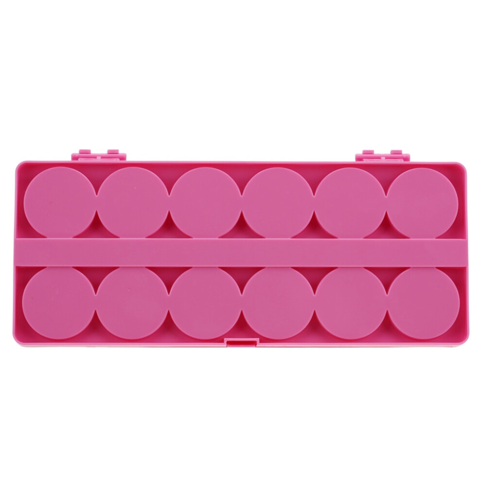 Red 24 Grid Nail Art Palette Painting Watercolor Pigment Mixing Case Manicure Drawing Tray Rose