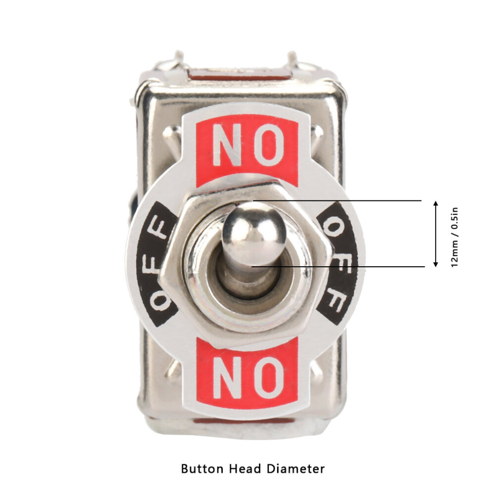5Pcs Toggle Switch Dpdt 6 Pin3 Position Terninal On Off On 250V 15A 12Mm Mounting Hole 9351324010857