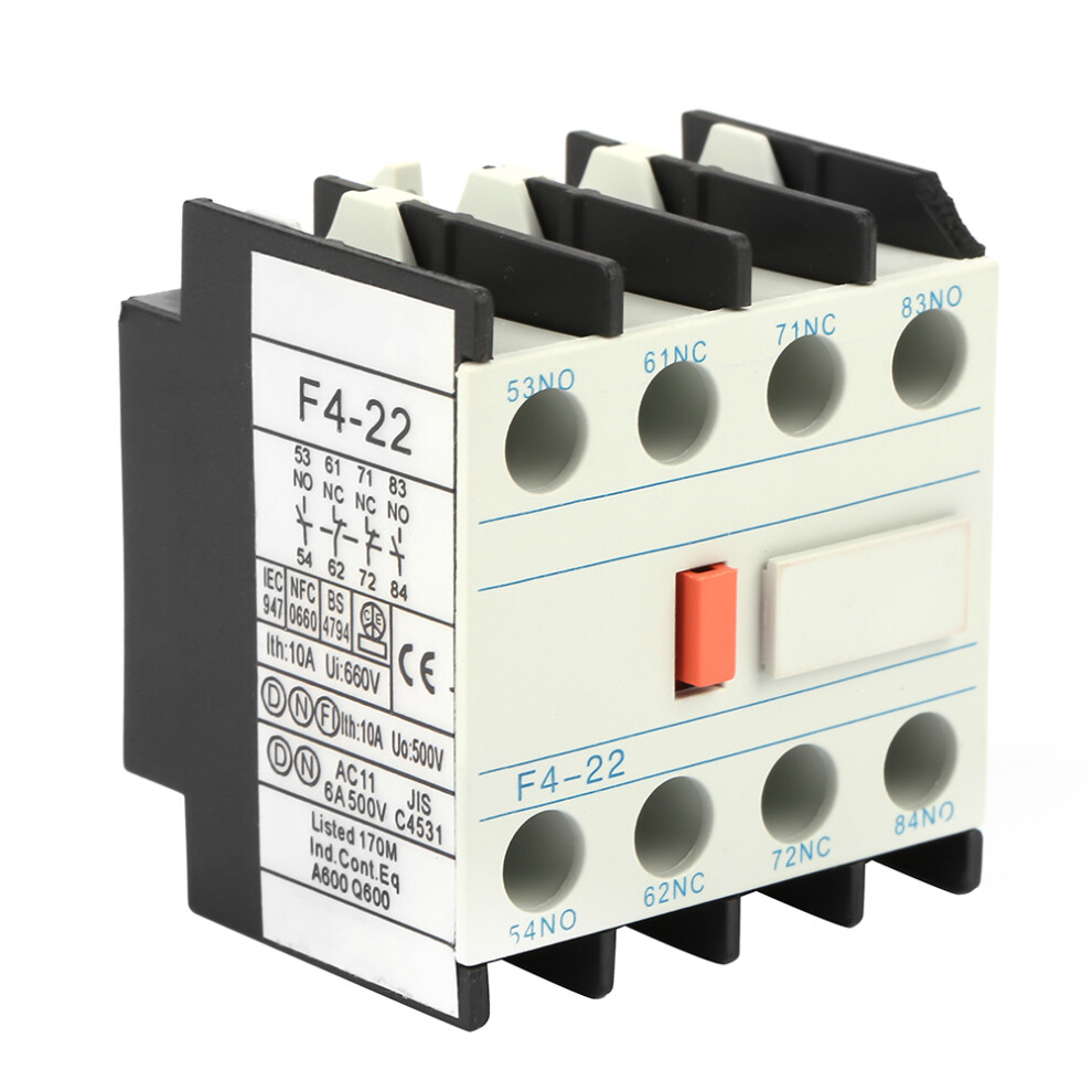 LADN22 AC Contactor Schakelaar F4-22 2 NO 2 NC Auxiliary Contact Block Fit