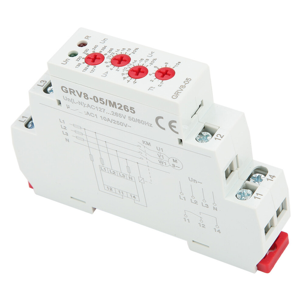 Grv8-05 3-Phase Voltage Monitoring Relay Phase Sequence Phase Failure Protection M265 7621324012314