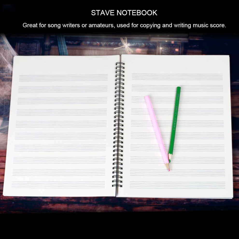 50 Pages Musical Notation Staff Notebook Music Manuscript Writing Paper (Black Piano)