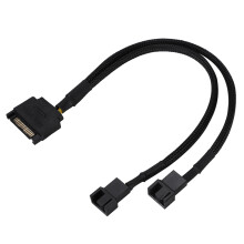 SATA 15-Pin auf 2x4-Pin Lüfter-Adapterkabel 25cm - 2er-Set 22AWG