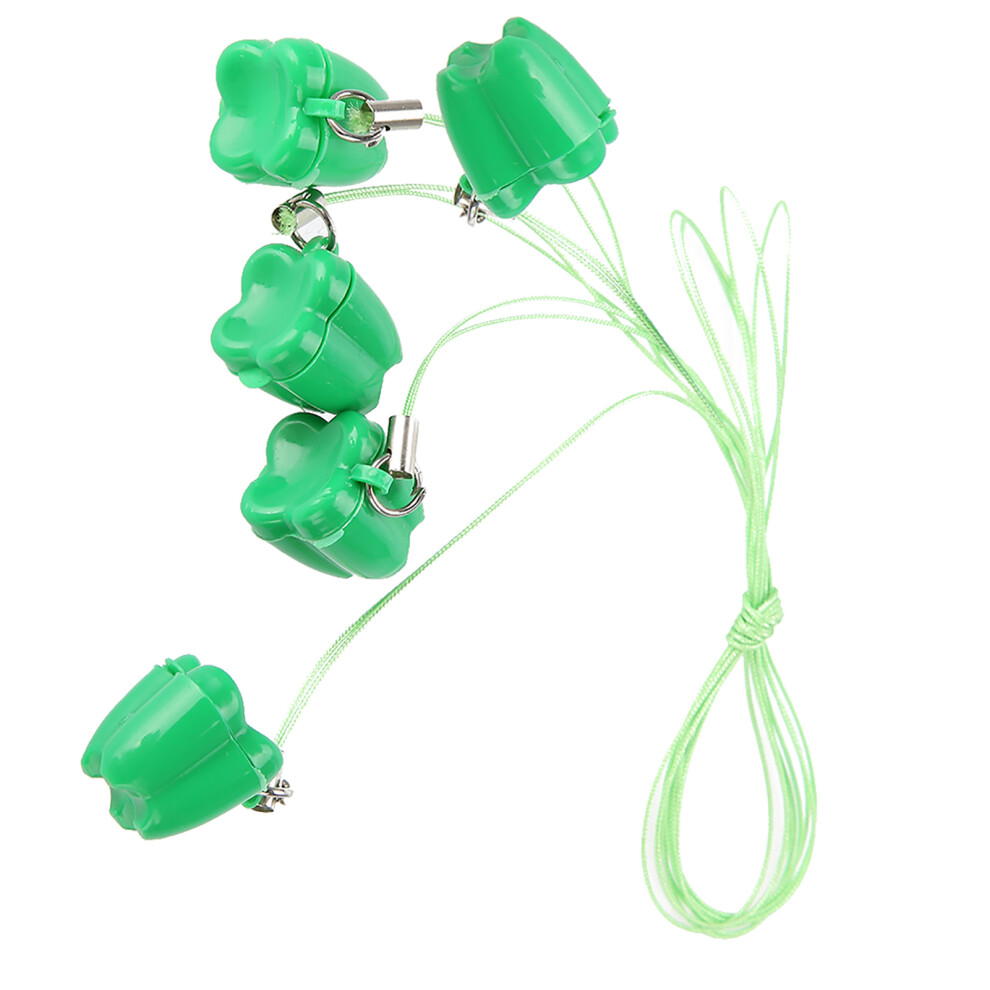 5pcs Plastic Baby Milk Tooth Storage Box with Rope Tooth Saver Necklaces Green