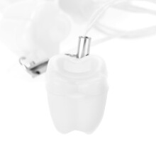 Plastischer Baby-Zahndosierer 5er-Pack mit Seil-Halsketten Weiß Kompakt & Sicher