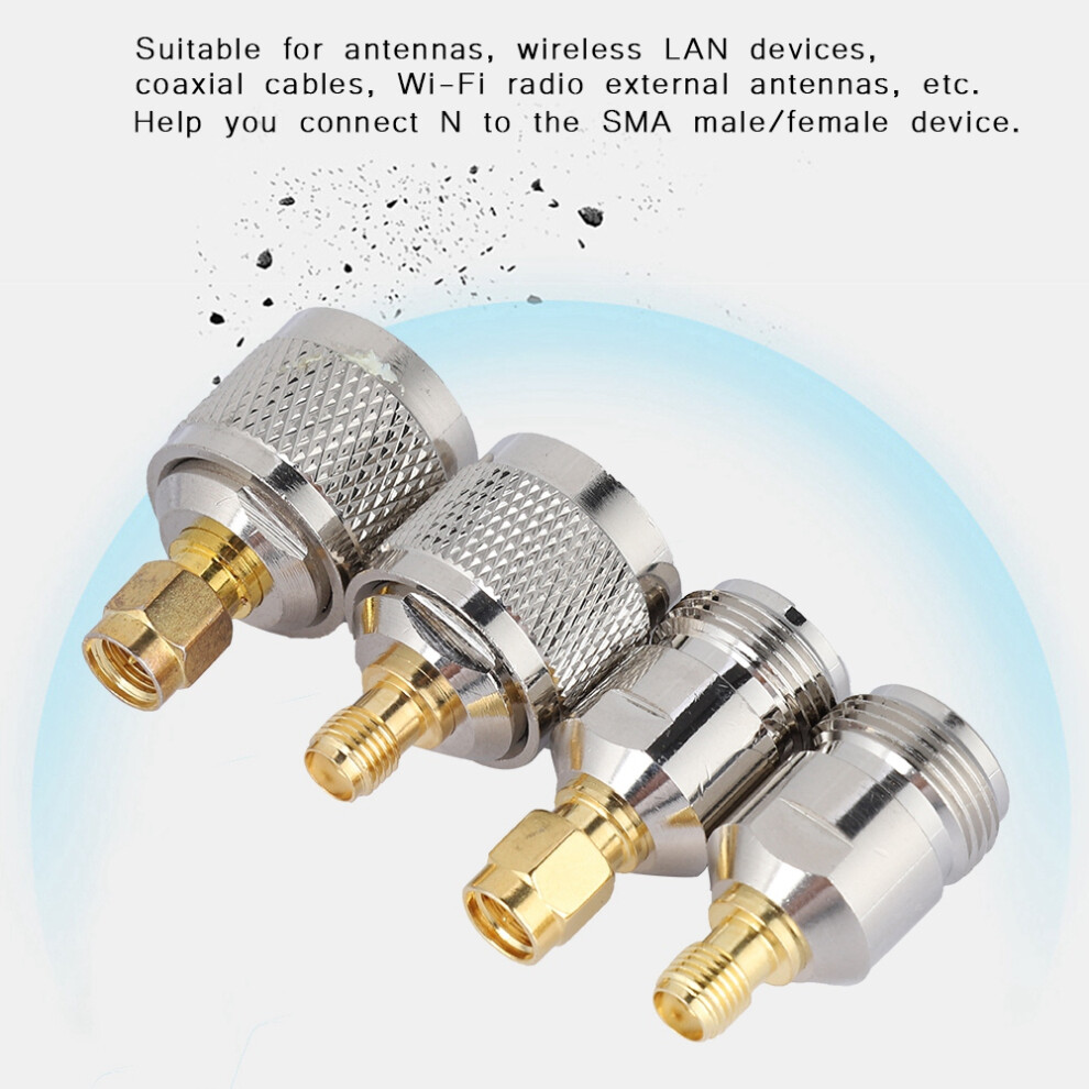 4Pcs Sma To N Adapter N Male/Female To Sma Female/Male Rf Coaxial Adapter Connector 9401324016141