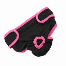 Hundemädchen Welpenhöschen Polyester-Unterwäsche Hygiene-Windel Haustier Schwarz S