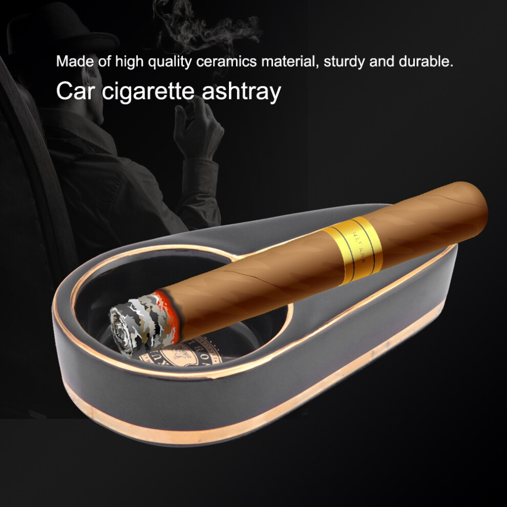Portable Mini Ceramics Cigarette Ashtray Cinder Holder (Black) Black 9441324018677