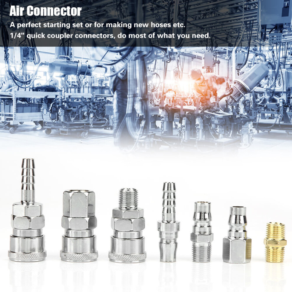 18Pcs Line Hose Air Compressor Connector Quick Release Assembly Set 1/4" Pneumatic Iron Parts 4671324018345