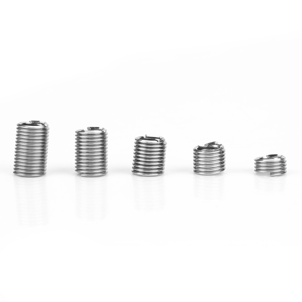 100Pcs M6 Stainless Steel Coiled Wire Helical Screw Thread Inserts Set 9411324020796
