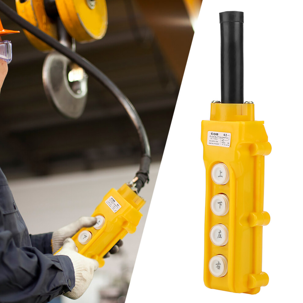 Crane Chain Hoist 4-Channel Push Button Switch Lifting Pendant Rainproof Controller 4201324021511