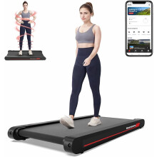 Sperax 4 in 1 Vibration Walking Pad, Portable Under Desk Treadmill, with Vibration Mode & APP Remote, Black RM02 with 5% and 10% Incline