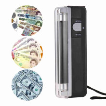 2-in-1 Portable Mini Money Detector Counterfeit Cash Currency Banknote Bill Checker Tester with UV Light Flashlight for USD EURO POUND
