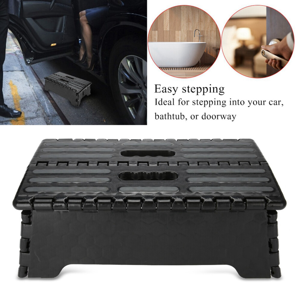 Portable Folding Step Stool Black Step Ladder For Elderly Pregnant Bathroom Travel Use 4671324023011
