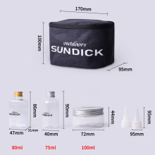 7 PCS Spice Cruets Set Travel Size Salt Bottle BBQ Sauce Container Anise Bottle Storage Bag Set for Camping Hiking BBQ Self-driving Traveli