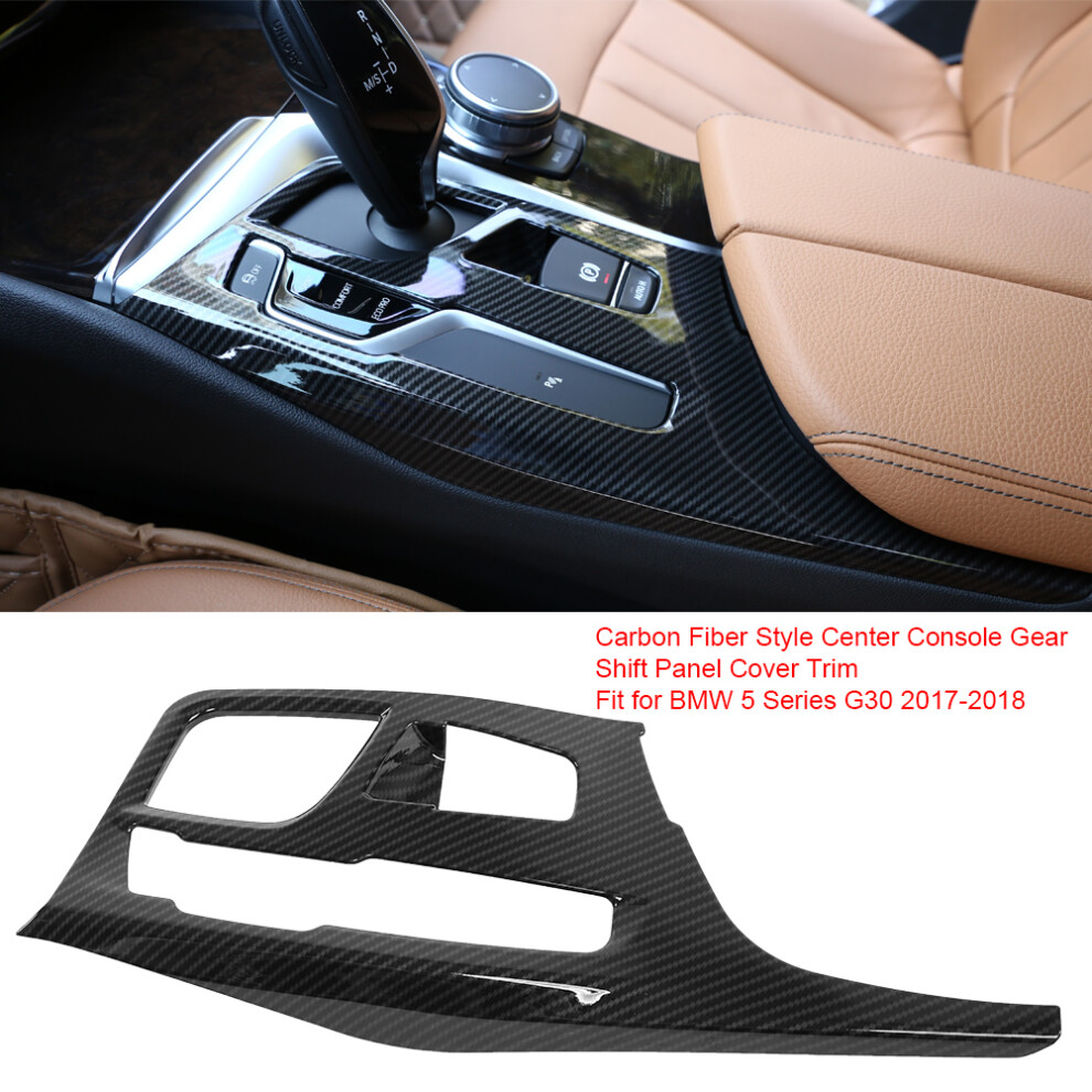 Carbon Fiber Style Center Console Gear Shift Panel Cover Trim For 5 Series G30 2017Â2018 8451324027518
