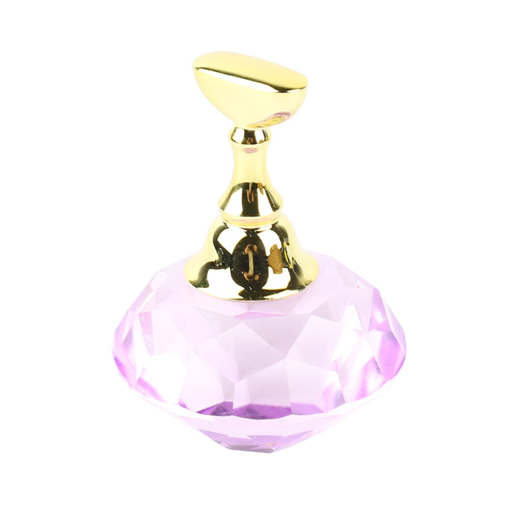 Purple Magnetic Nail Art Display Stand Holder Nail Tips Practice Train Stand Crystal Base (Purple)