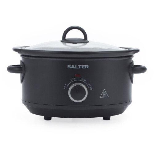 Salter Salter Kuro Slow Cooker 3.5L 3-Heat Settings Ceramic Pot Keep Warm Black 200W