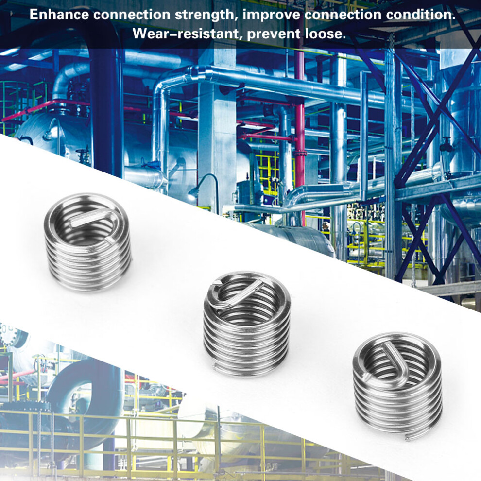 100Pcs M5 Stainless Steel Ss304 Coiled Wire Helical Screw Thread Inserts (M5*0.8*1.5 D) 9311324030958